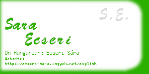 sara ecseri business card